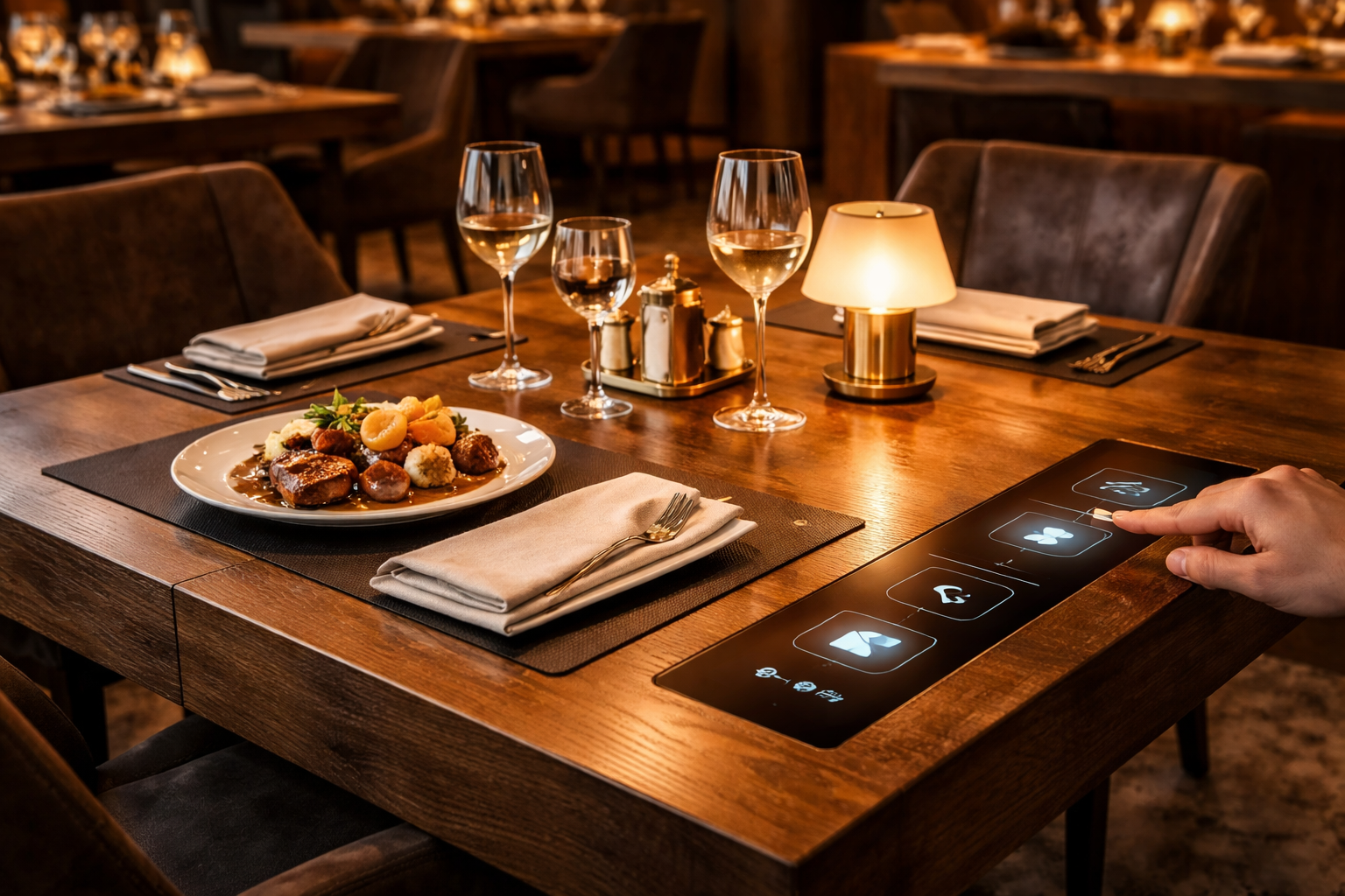 Smarter Tisch mit integrierter Technologie